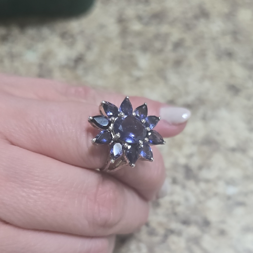 Stunning Silver and Blue Gemstone Ring‎ - Picture 8 of 13